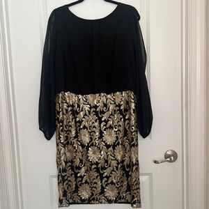 Size 14 Calvin Klein evening/ cocktail gold sequence bottom Midi Dress